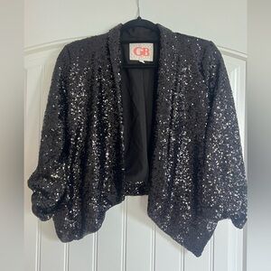 Gianni Bini Black Sequin Blazer